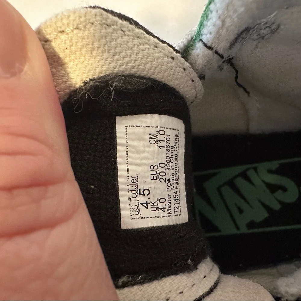VANS SK8-HI Reissue Side-Zip Snake Shoe Size 4.5 Skater‎ Toddler